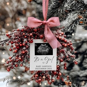 Its A Girl Pregnancy Announcement December, Girl baby Due in December baby Winter baby Announcement