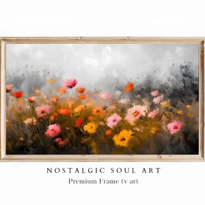 Spring flowers bloom Frame TV art Wildflowers oil painting, Vintage frame tv art, Vintage landscape, Samsung Frame tv art | TV24