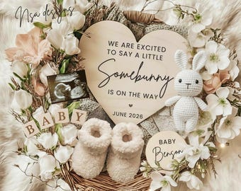 Digital Pregnancy Announcement Easter 2026, Boho Baby Reveal, April baby, spring baby (Digital Download)