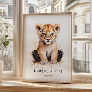Impronta di animale del bambino, impronta di bambino personalizzata su animali, decorazione per la cameretta del bambino, arte dell'impronta del bambino, download digitale