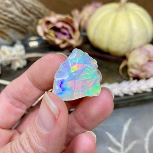 Ethiopian Welo Opal, Natural Raw Rainbow Fire Opal, Healing Crystal Gift For Her