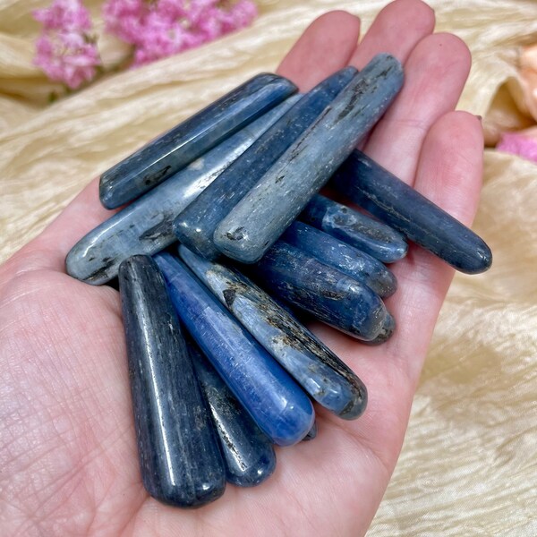 Polished Blue Kyanite Crystal, Natural Tumbled Kyanite Sticks, Healing Crystal Gift for Her