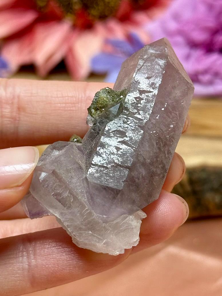 2個セット Arizona Amethyst & Andradite Garnet Crystal - Santa Teresa Find