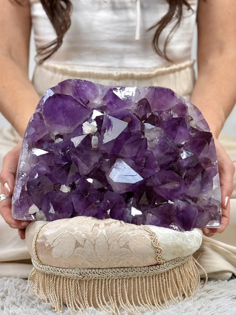 Large Brazilian Amethyst Specimen – Deep Purple Self-standing Crystal ...