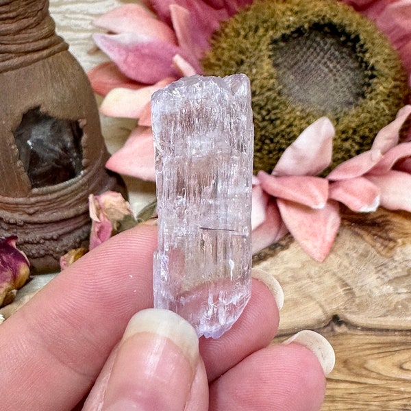 Beautiful Pink Kunzite Crystal, Raw Natural Kunzite Mineral Specimen, Healing Crystal Gift For Her