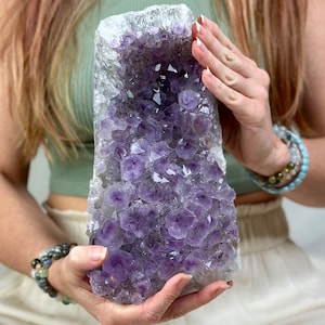 Majestic Amethyst Crystal Cluster from Brazil | Natural Purple Quartz for Healing, Meditation, Chakra Balancing & Home Decor