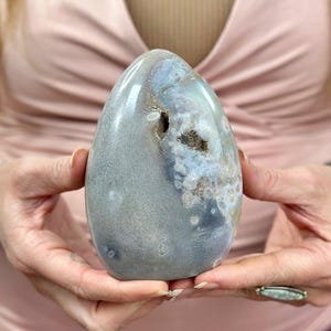 Rare Ocean Jasper Freeform | Large Polished Stone with Natural Orbs | Madagascar Crystal for Healing & Home Decor