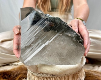 Himalaya kloritkvartspunkt, Samadhi-kristallprov, meditationsdekor (20 pund)