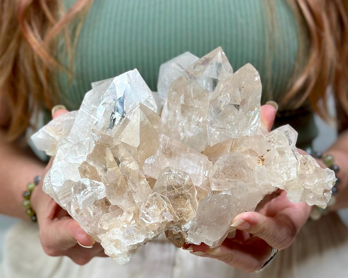 ❤️ レア 虹入り 透明度抜群 極みの逸品 ヒマラヤ 水晶クラスター