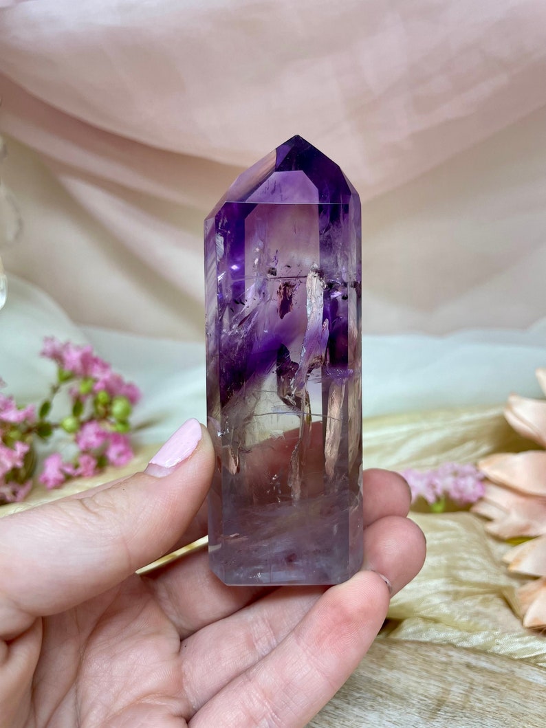 Exquisite Smoky Amethyst Tower, Polished Natural Crystal popular Obelisk, Gem Quality Amethyst Crystal