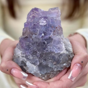 Exquisite La Viesca Fluorite on Matrix - Rare Deep Purple Crystal Specimen, Collector-Grade Mineral with Healing Energy, Luxury Décor