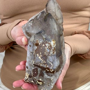 Rare Brazilian Smoky Quartz Cluster | Natural Double Terminated Crystal | Raw Earthy Formation | High Energy Protection & Healing Stone