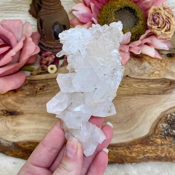 Beautiful Himalayan Quartz Cluster, Rare Samadhi Crystal Specimen, Lemurian Crystal Collector's Piece, Natural Home Decor