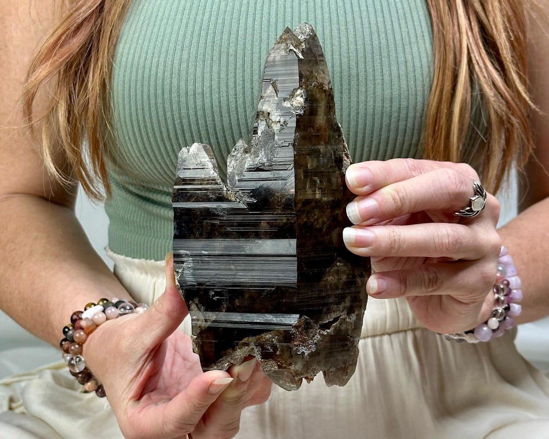 Scenic Smoky Himalayan Quartz W/ Bronze Rutile & Mica • Rainbow DT ...