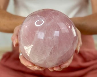 Madagascar Rose Quartz Sphere | Genuine Pink Crystal for Love, Calm & Heart Chakra Energy