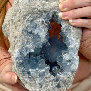 Real Celestite Celestine Crystal - Deep Connection Realms Spiritual Healing - Foto 3