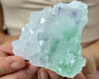 Zhejiang Fluorite Cluster w/ Phantoms | Green and Purple Chinese Mineral Specimen