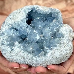 Large Celestite Geode Cluster: Madagascar Blue Crystal Cave - Collector Display