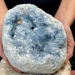 Madagascar Celestite Geode: High-Grade Blue Crystals, Calming Stone
