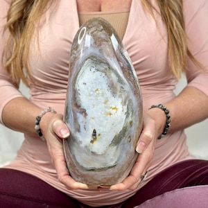 Magnificent Large Ocean Jasper Freeform | Rare Polished Specimen with Intricate Patterns from Madagascar | Statement Crystal Decor