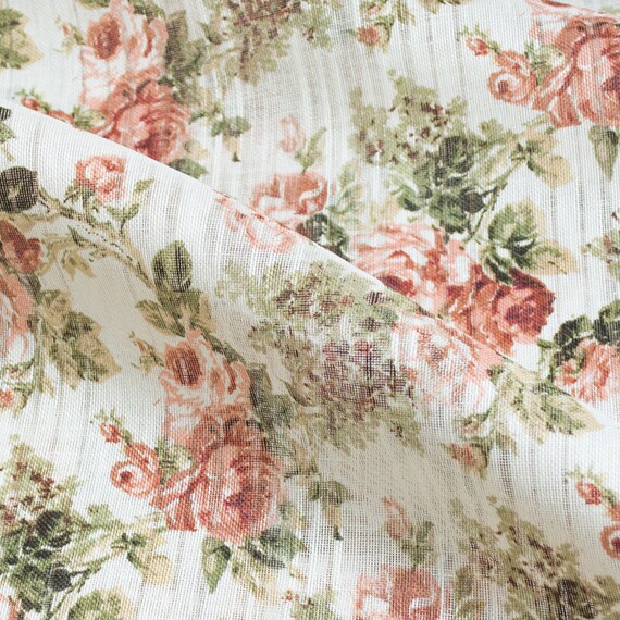 Natural Linen Fabric By The Meter Natural fabric with print