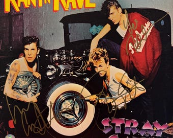 Copertina LP originale autografata degli Stray Cats "Rant N Rave With The Stray Cats" (COA)