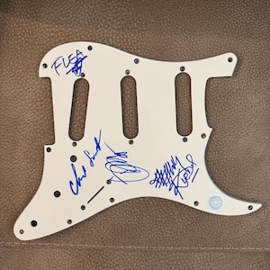 Red Hot Chili Peppers Original Autographed Guitar Pick Guard (COA)
