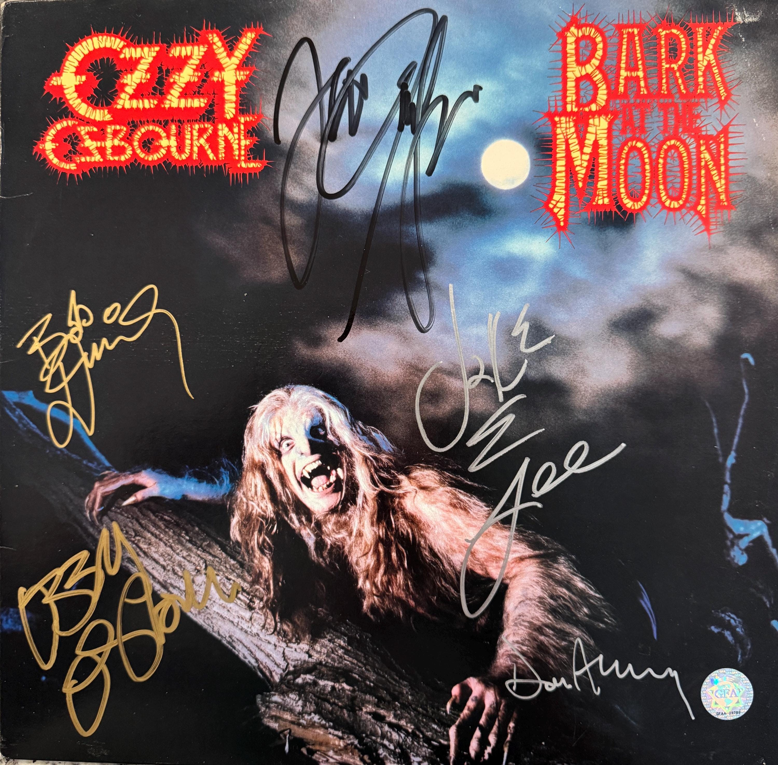 Ozzy Osbourne Plus 4 Original Autographed “bark at the Moon” LP