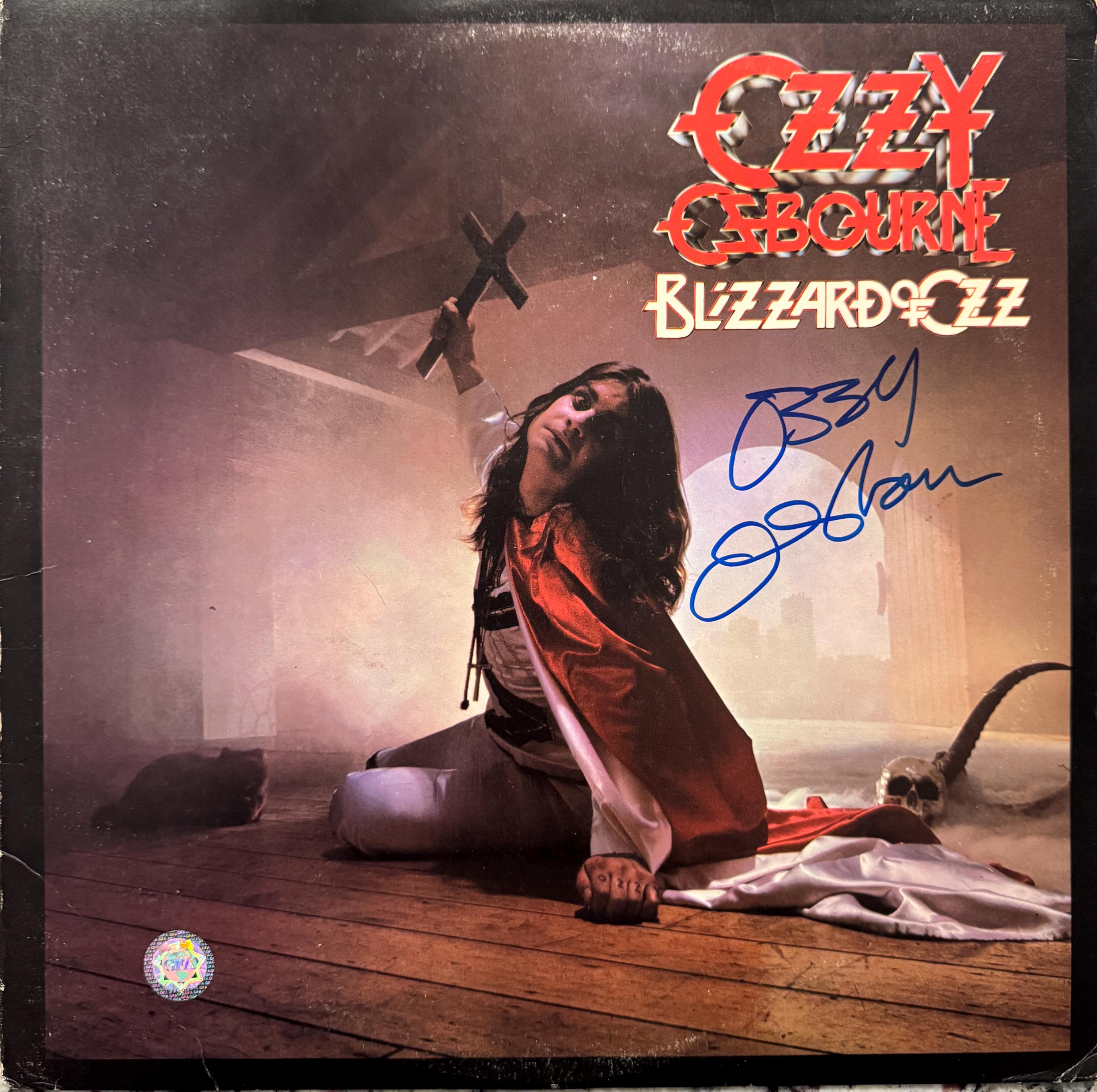 Ozzy Osbourne Original Autographed “Blizzard Of Ozz” LP Cover (COA)