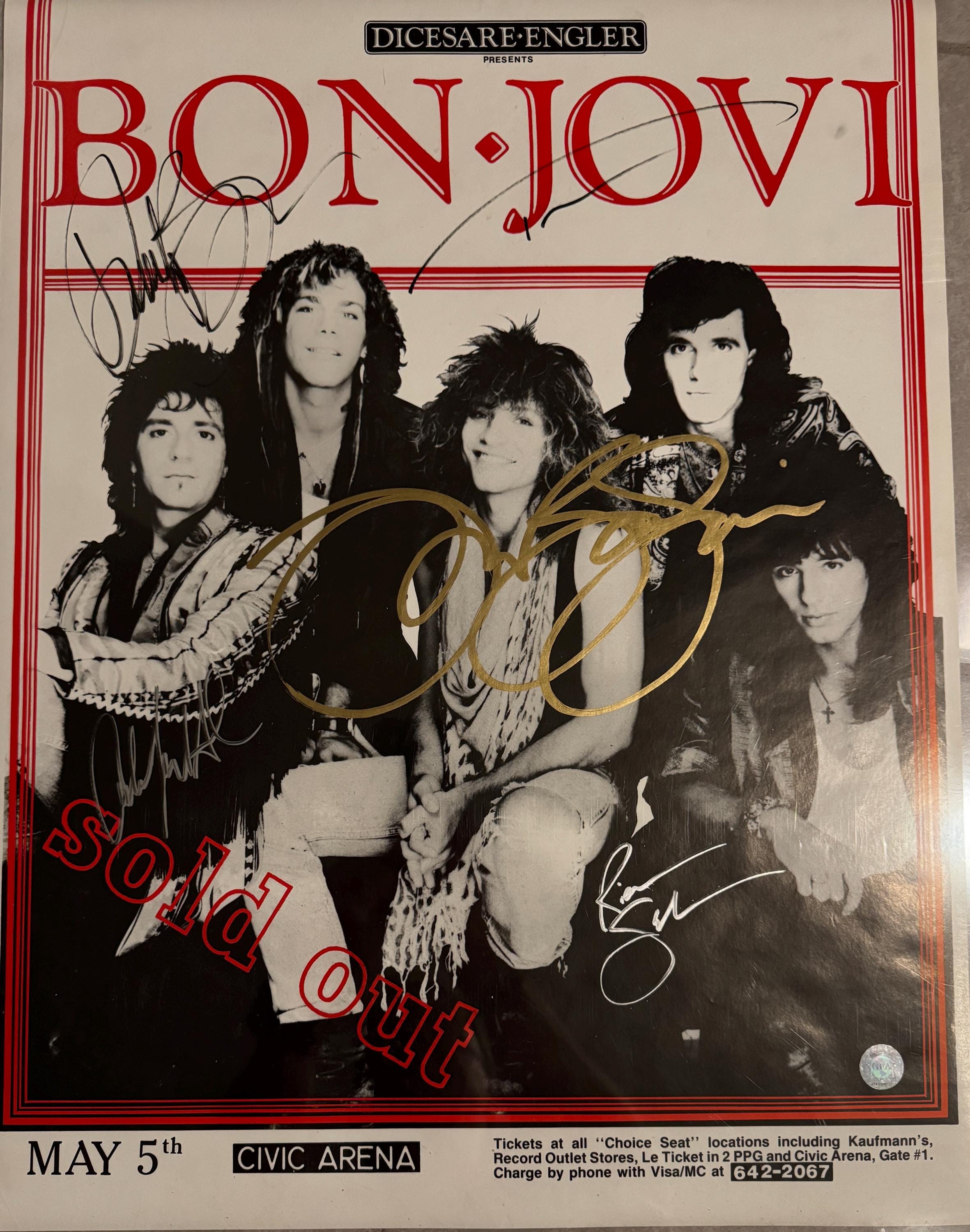 Bon Jovi Autographed - Etsy Bon Jovi signed 8 by 10 promo photo display picture 1