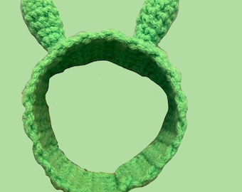 Diadema verde de alienígena para perro pequeño - Disfraces de ganchillo