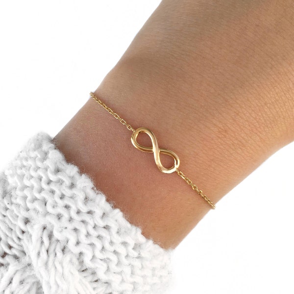 Bracelet or infini, Bracelet plaqué or femme, Bracelet femme or, Bracelet chaine or, Bracelet doré, Bracelet signe infini, Bracelet amitié