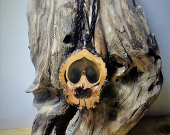 Black Walnut Wood Resin Pendant Necklace.
