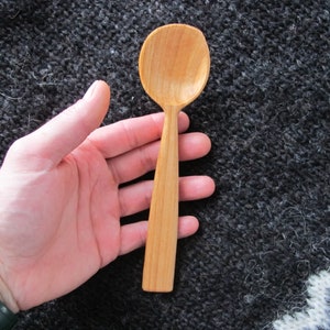 Cherry Spoon, Hand Carved and Handmade, Reclaimed Wood, Eating Spoon, Wooden Utensil, Great Gift, Made with Only Hand Tools