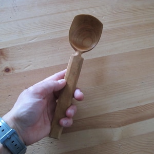 Cherry Spoon, Hand Carved and Handmade, Reclaimed Wood, Cooking Spoon, Serving Spoon, Wooden Utensil, Great Gift, Made with Only Hand Tools