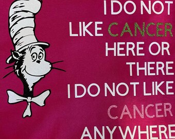 cat in the hat cancer t shirt