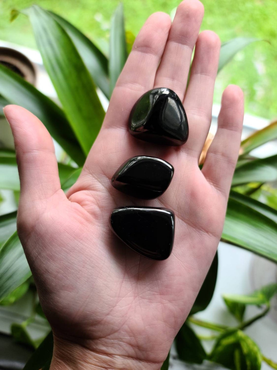 Tumbled Jet Jet Crystals Jet Stone Black Stones Black Etsy