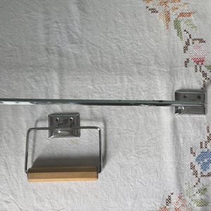 Vintage Towel Rack : 20&quot; Large Long Full Size Chrome Hardware Rod Bar Washcloth Wall Hanging Bathroom Mid Century Toilet Paper Spindle