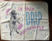 Is This Drip Necessary Comical Comedy Novelty Hand Dish Tea Towel for Kitchen Decor Black Lady Poodle Dog Shopping