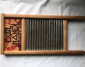 Dubl Handi Mini Lingerie Washboard - Wood Metal Ribbed - Columbus Washboard Co for Silks, Hosiery, Handkerchiefs, Bucket Sink Washing