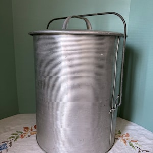 Vintage Cooler : Faris Silver Grey Aluminum Round Soup Food Drink Thermos Water Beverage Storage Bucket Camping Sports Picnic Pool Lake