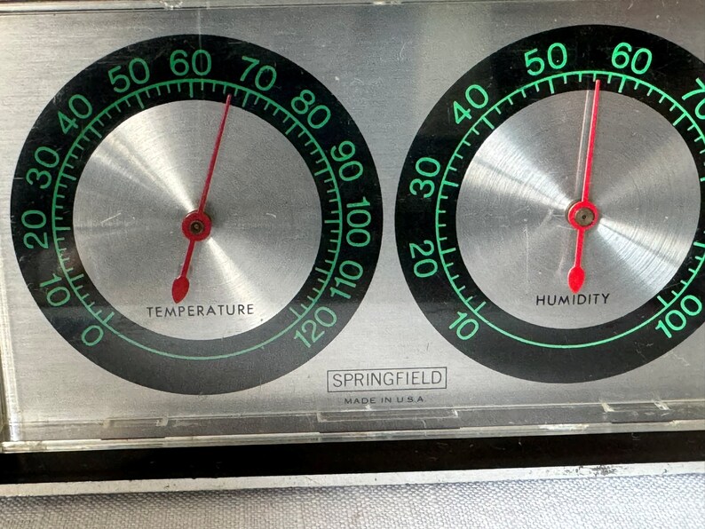 Springfield Precise Temp Vintage Weather Station : Springfield Temperature, Humidity Gauge Desk ...