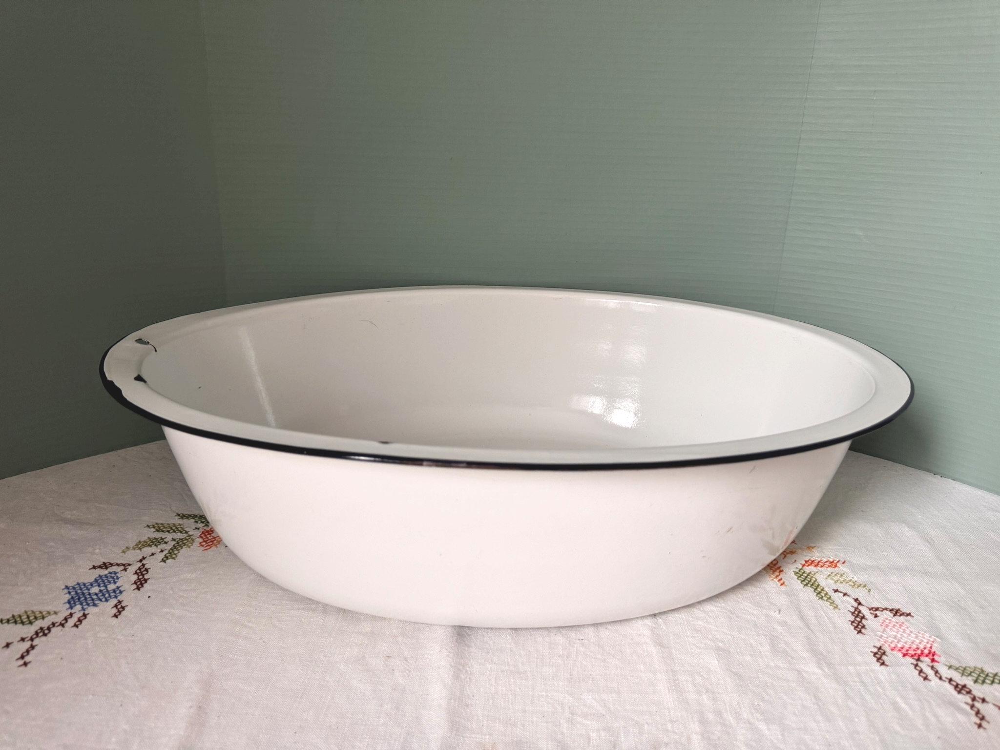 アンティーク　オーバルウォッシュタブ Vintage Enamel Wash Tub - Etsy