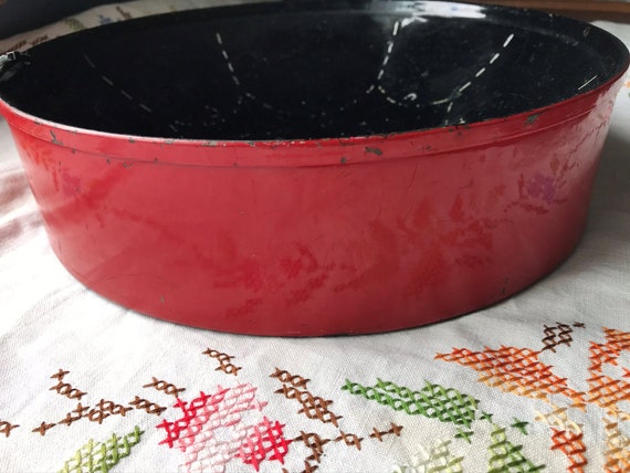 Vintage Steel Drum: Woodstock Percussion Red Black Calypso