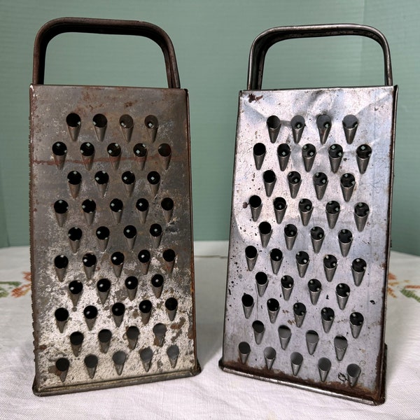 Vintage Box Grater : Four Sided Tin Metal Vegetable Cheese Shredder Magnet Note Kitchen Candle Hurricane Lamp Shade Bromco - CHOICE ONE