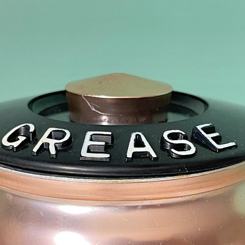 Vintage Canister Kromex Rose Gold Copper Colored Aluminum Grease