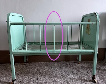 Vintage Toy 1950s AMSCO Metal DOLL-E-CRIB Adjustable Side Rail