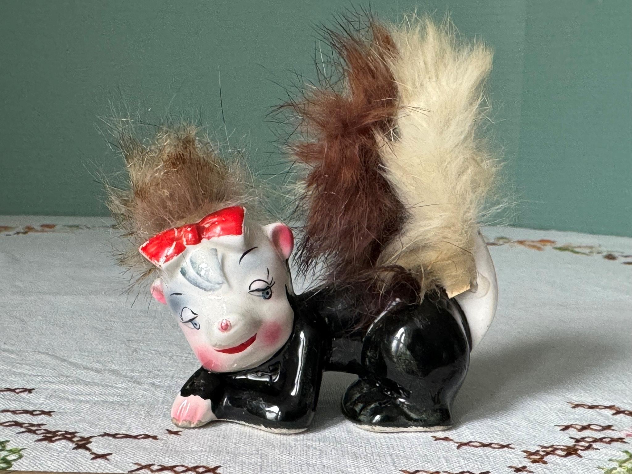 Japanese Skunk Ceramic With Fur - Etsy