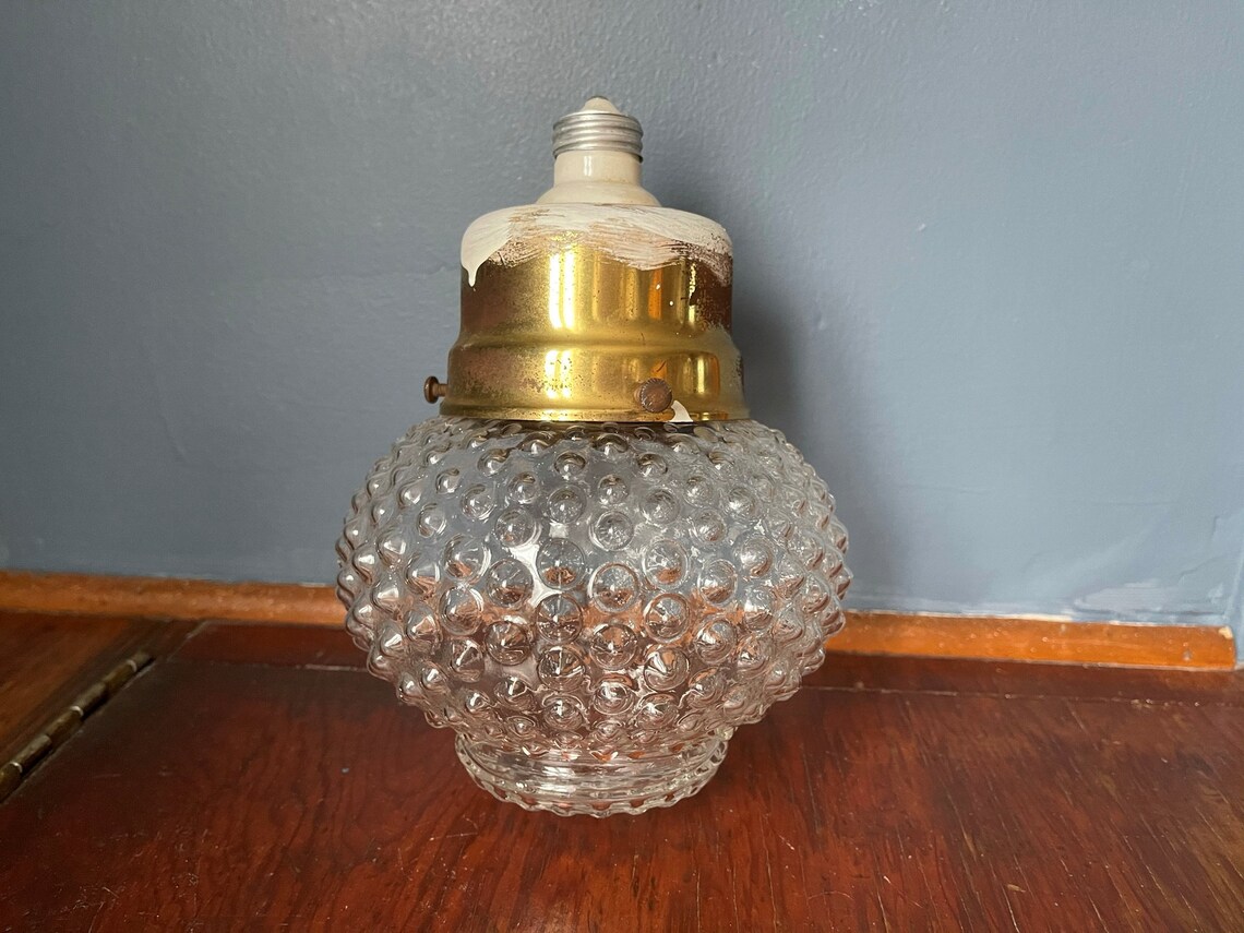 Vintage Jelly Jar Exterior Clear Glass Light Fixture Globe Etsy