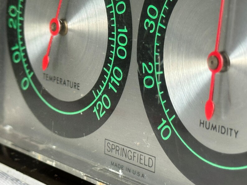 Springfield Precise Temp Vintage Weather Station : Springfield Temperature, Humidity Gauge Desk ...